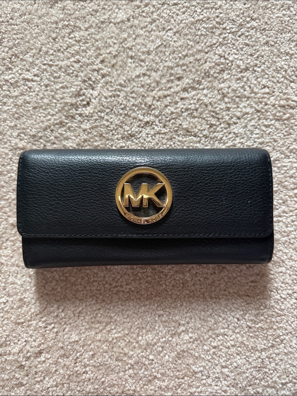 MK Soft Leather Black Wallet